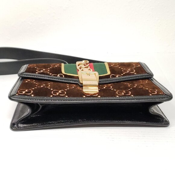 Authentic Gucci Sylvie GG Brown Shoulder Bag Luxury Designer Bag - Picture 7 of 16